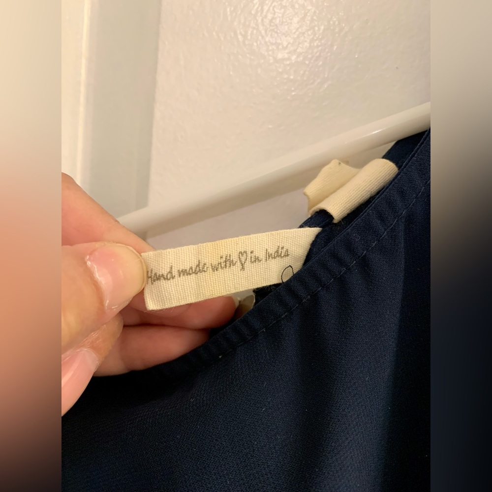 JAPNA • Indigo Blue Light Shortsleeved Blouse - Picture 7 of 9